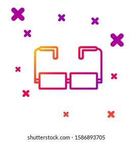 Color line Glasses icon isolated on white background. Eyeglass frame symbol. Gradient random dynamic shapes. Vector Illustration