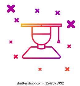 Color line Graduate and graduation cap icon isolated on white background. Gradient random dynamic shapes. Vector Illustration