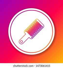 Color line Grater icon isolated on color background. Kitchen symbol. Cooking utensil. Cutlery sign. Circle white button. Vector Illustration