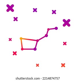 Color line Great Bear constellation icon isolated on white background. Gradient random dynamic shapes. Vector Illustration