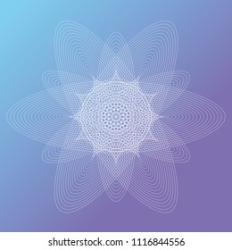 Color line guilloche pattern for design background of a certificate, note, diploma, gift certificate, voucher, ticket