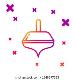 Color line Hanukkah dreidel icon isolated on white background. Gradient random dynamic shapes. Vector Illustration
