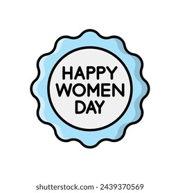 Color line Happy Women�s Day vetor icon