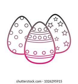 color line happy eggs easter decoration to holiday celebration