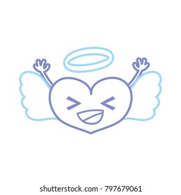 color line happy heart angel kawaii with arms