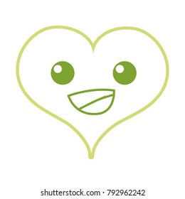 color line happy heart passion kawaii character