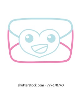 color line happy love card kawaii character