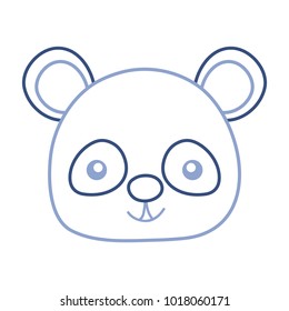 color line happy panda head wild animal