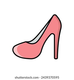 Color line Heels vetor icon