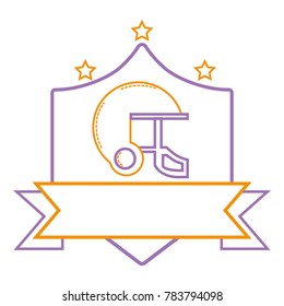 color line helmet protection emblem with stars and ribbon design