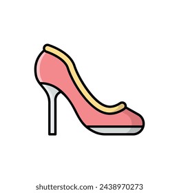 Color line High Heels vector icon