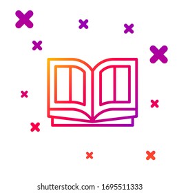 Color line Holy bible book icon isolated on white background. Gradient random dynamic shapes. Vector Illustration