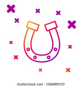 Color line Horseshoe icon isolated on white background. Gradient random dynamic shapes. Vector Illustration