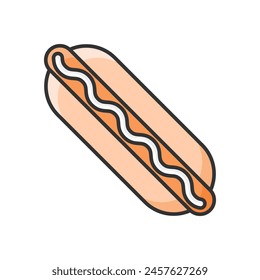 Color Line Hot Dog vector icon