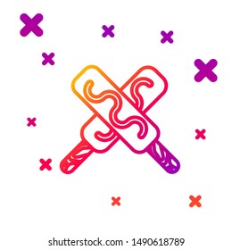 Color line Ice cream icon isolated on white background. Sweet symbol. Gradient random dynamic shapes. Vector Illustration