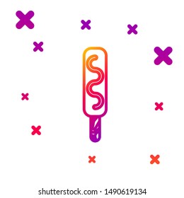 Color line Ice cream icon isolated on white background. Sweet symbol. Gradient random dynamic shapes. Vector Illustration
