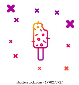 Color line Ice cream icon isolated on white background. Sweet symbol. Gradient random dynamic shapes. Vector