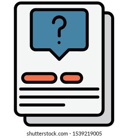 A color line icon for document