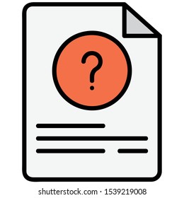 A color line icon for document