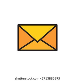 Ícone de linha colorida de um envelope que representa email, e-mail e comunicação. Perfeito para aplicativos, sites, interfaces de mensagens, ferramentas de escritório e ilustrações de negócios.