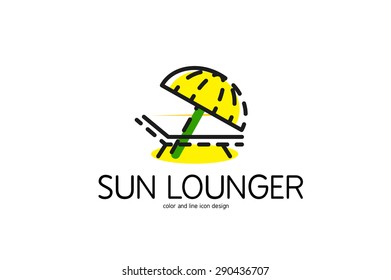 Farbliniensymbol für flaches Design einzeln auf Weiß. Sonnenlocke