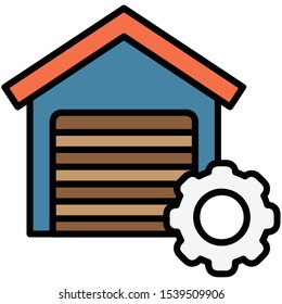 A color line icon for garage