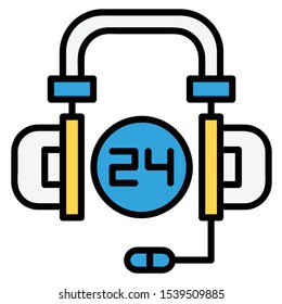 A color line icon for headphone