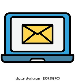 A color line icon for laptop