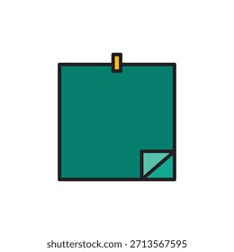 Ícone de linha colorida de notas adesivas, simbolizando lembretes, memorandos e organização de tarefas. Ideal para aplicativos, sites, ferramentas de produtividade e ilustrações de negócios ou de escritório.