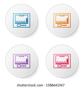 Color line Incubator for eggs icon isolated on white background. Set icons in circle buttons. Vector Illustration