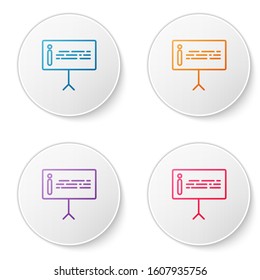 Color line Information icon isolated on white background. Set icons in circle buttons. Vector Illustration