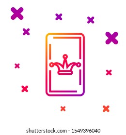 Color line Joker playing card icon isolated on white background. Casino gambling. Gradient random dynamic shapes. Vector Illustration