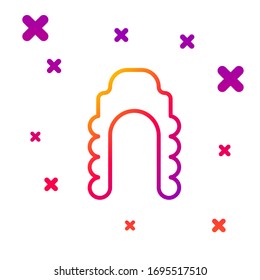 Color line Judge wig icon isolated on white background. Medieval style antique. Gradient random dynamic shapes. Vector Illustration