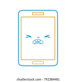 color line kawaii smartphone cute pity face