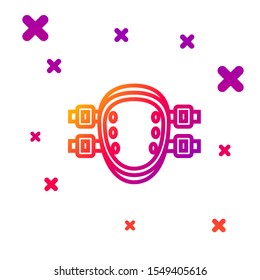 Color line Knee pads icon isolated on white background. Extreme sport. Sport equipment. Skateboarding, bicycle, roller skating protective gear. Gradient random dynamic shapes. Vector Illustration