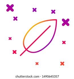 Color line Leaf icon isolated on white background. Fresh natural product symbol. Gradient random dynamic shapes. Vector Illustration