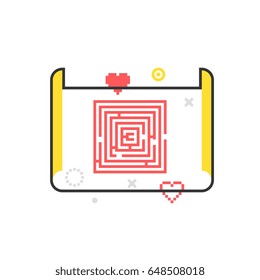 Color line, level development illustration, icon, background and graphics. The illustration is colorful, flat, vector, pixel perfect, suitable for web and print. It is linear stokes and fills.