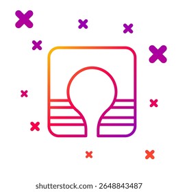 Color line Life jacket icon isolated on white background. Life vest icon. Extreme sport. Sport equipment. Gradient random dynamic shapes. Vector