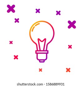 Color line Light bulb with concept of idea icon isolated on white background. Energy and idea symbol. Inspiration concept. Gradient random dynamic shapes. Vector Illustration
