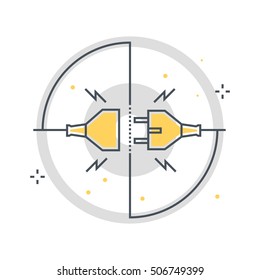 Color line, limitless energy concept illustration, icon, background and graphics. The illustration is colorful, flat, vector, pixel perfect, suitable for web and print. It is linear stokes and fills.