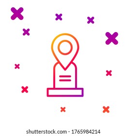 Color line Location grave icon isolated on white background. Gradient random dynamic shapes. Vector