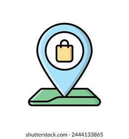 Color Línea Ubicación Icono de vector de pin