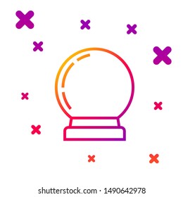 Color line Magic ball icon isolated on white background. Crystal ball. Gradient random dynamic shapes. Vector Illustration