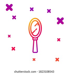 Color line Magic hand mirror icon isolated on white background. Gradient random dynamic shapes. Vector Illustration