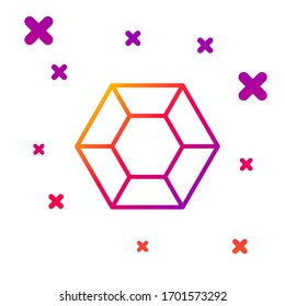 Línea de color Icono de piedra mágica aislado en fondo blanco. Cristal de fantasía. Gema de joyas para el juego. Formas dinámicas aleatorias degradadas. Ilustración vectorial