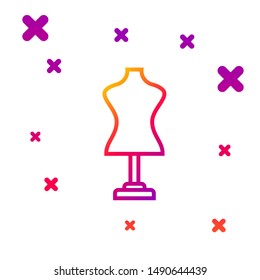 Color line Mannequin icon isolated on white background. Tailor dummy. Gradient random dynamic shapes. Vector Illustration