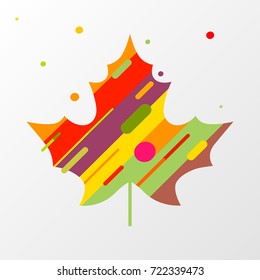 Color line maples leaf. Canada symbol