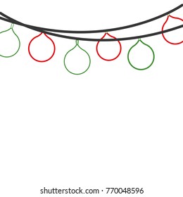 color line merry christmas balls decoration design