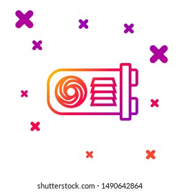 Color line Mining farm icon isolated on white background. Cryptocurrency mining, blockchain technology, bitcoin, digital money market, wallet. Gradient random dynamic shapes. Vector Illustration