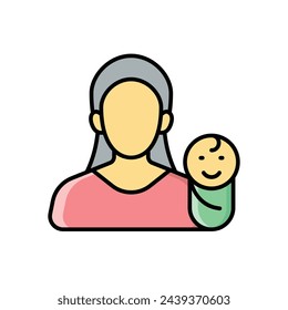 Color line Mom vetor icon